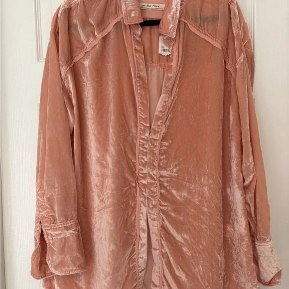 NWT Free People Marianne Velvet Shirt - Picture 3 of 10